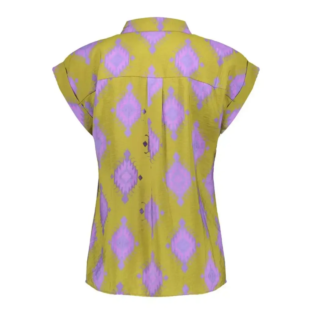 BLOUSE ETNIQUE MAUVE/VERT
