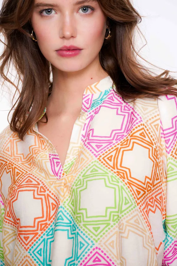 BLOUSE MULTI CARRE 