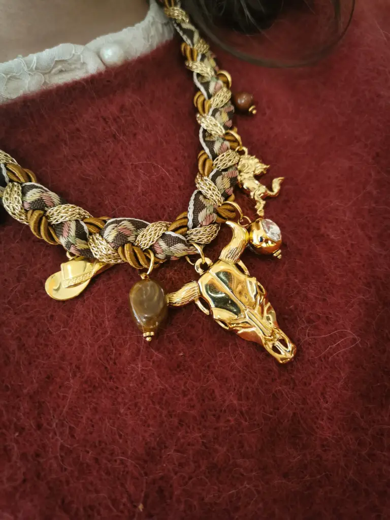 COLLIER BUFFLE BROWN/GOLD