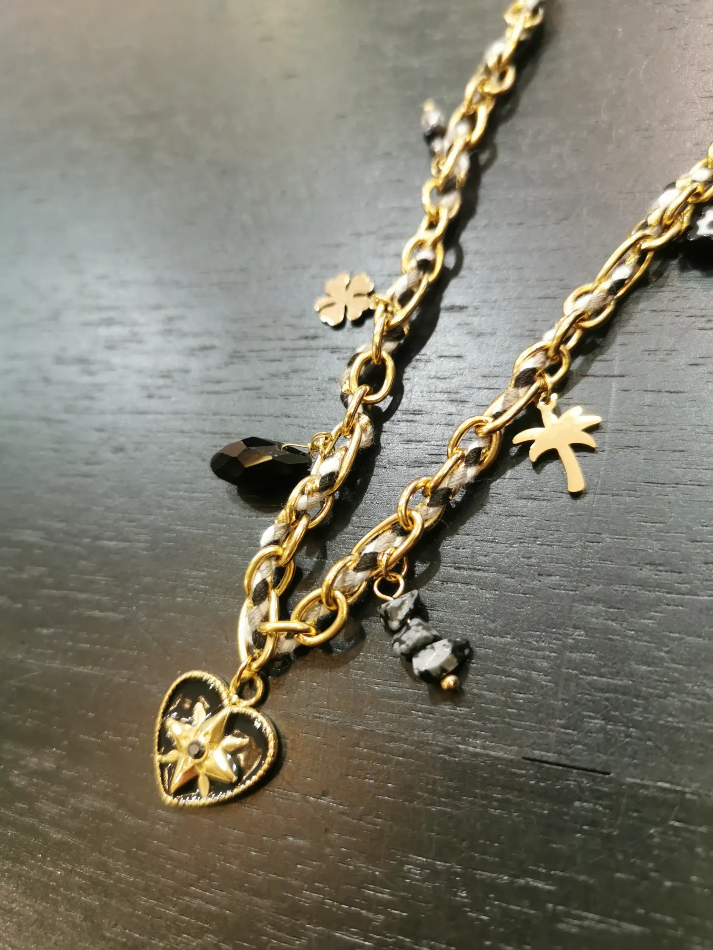 COLLIER BLACK HEART