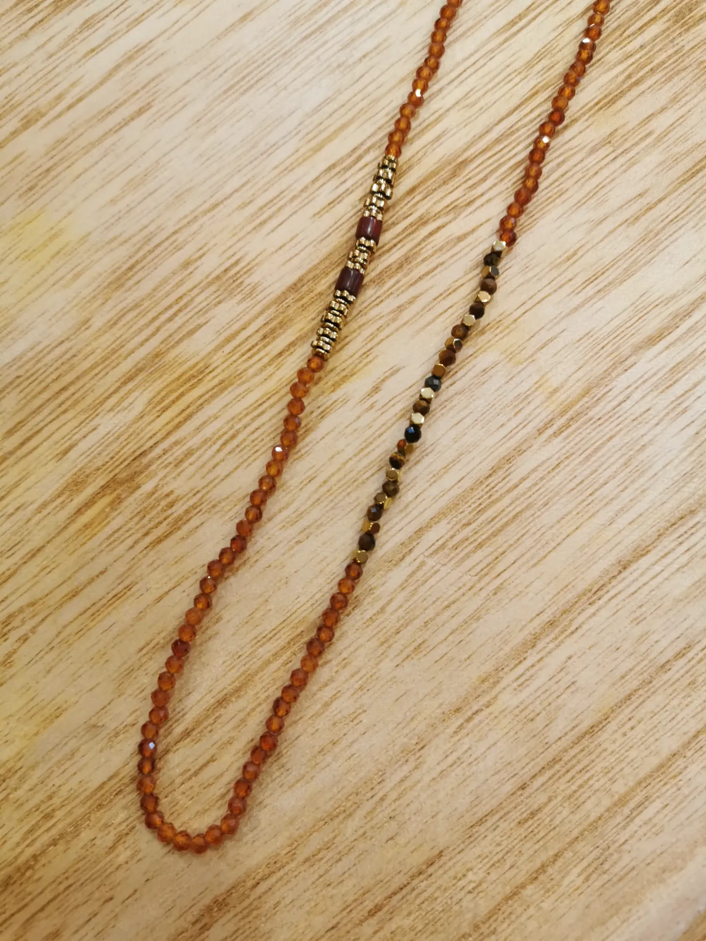 COLLIER LONG COGNAC