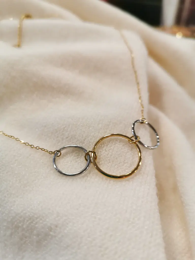 COLLIER CERCLE GOLD/RODHIUM