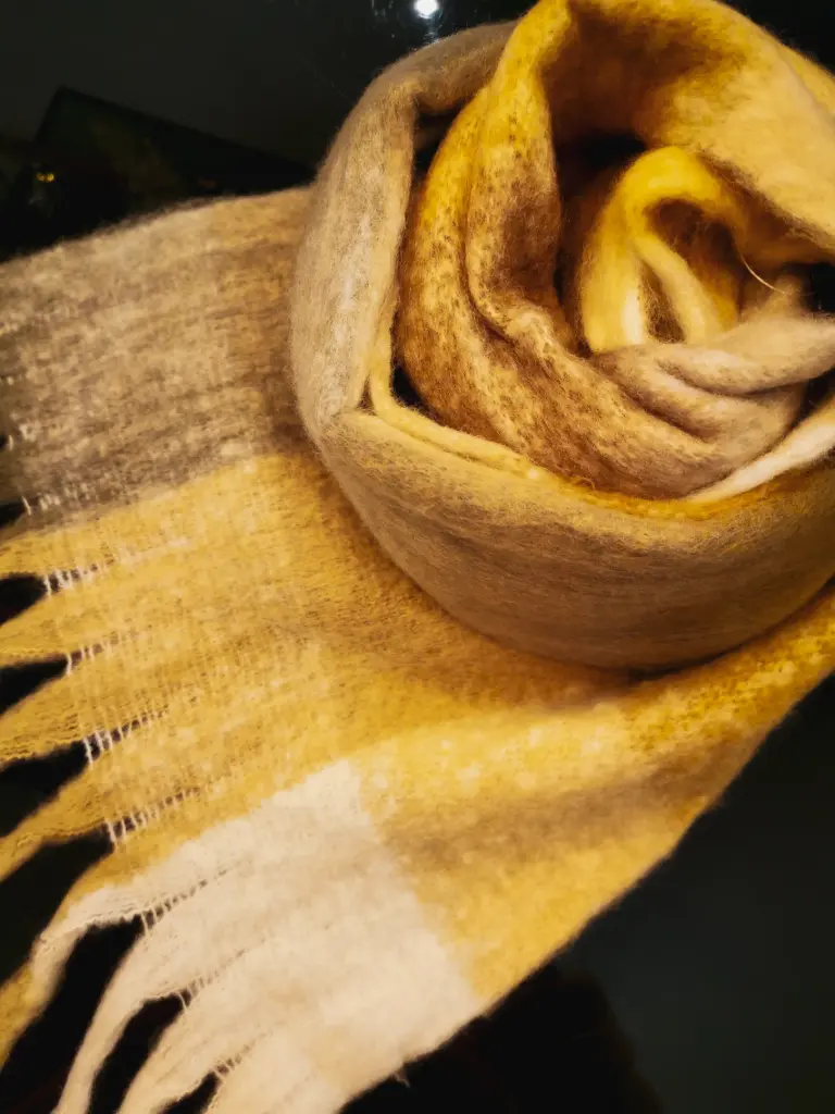 ECHARPE DODI CARREAUX MOUTARDE