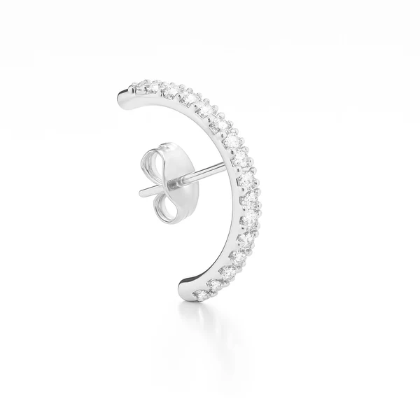 BOUCLE DIAM HUG STUD SILVER
