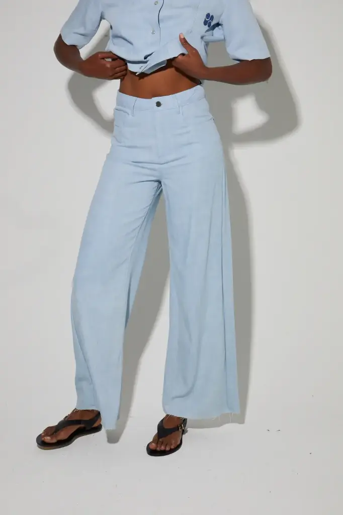 [1E26020202] PANTALON GAËL LYOCELL LIGHT BLUE (XS)