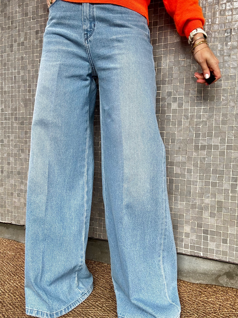 DENIM SWIGGY PALAZZO MEDIUM BLUE