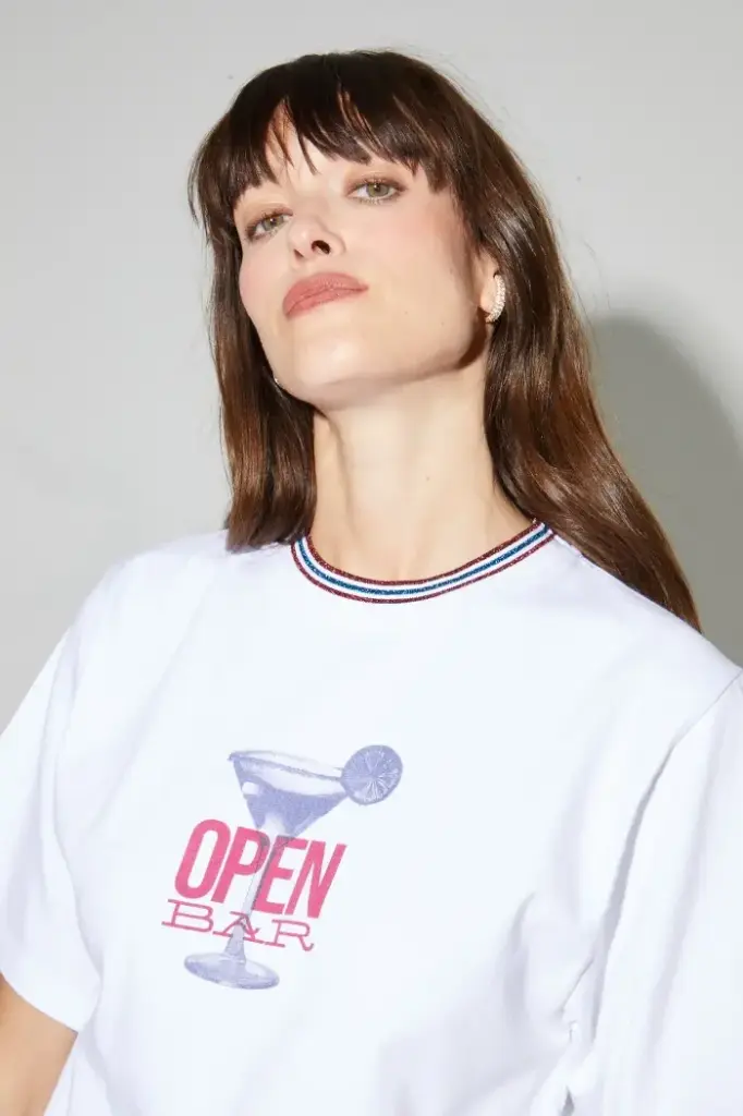 [3E26061092] T-SHIRT COLLETTE OPEN BAR (XS)