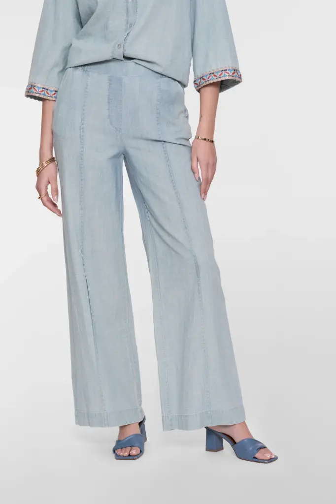 [61184-70] PANTALON CHAMBRAY BLUE  (XS)