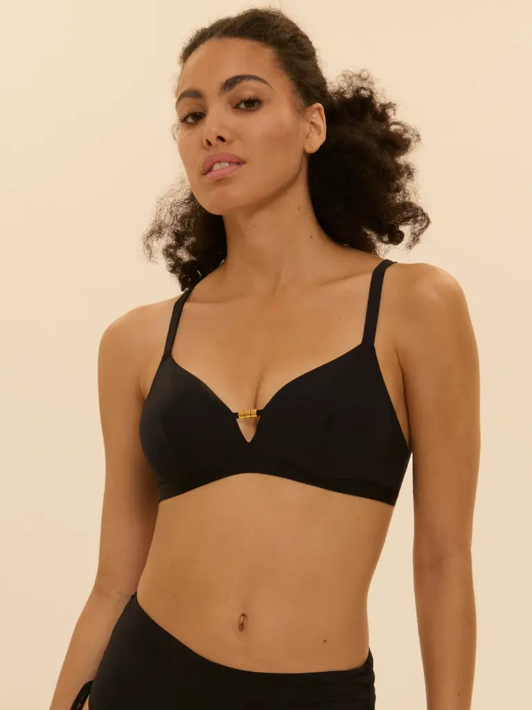 HAUT DE MAILLOT TRIANGLE PERLE NOIR 