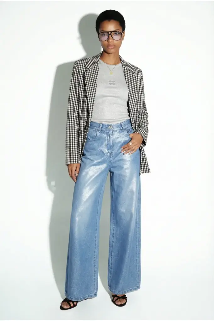 DENIM SWIGGY PALAZZO FOIL