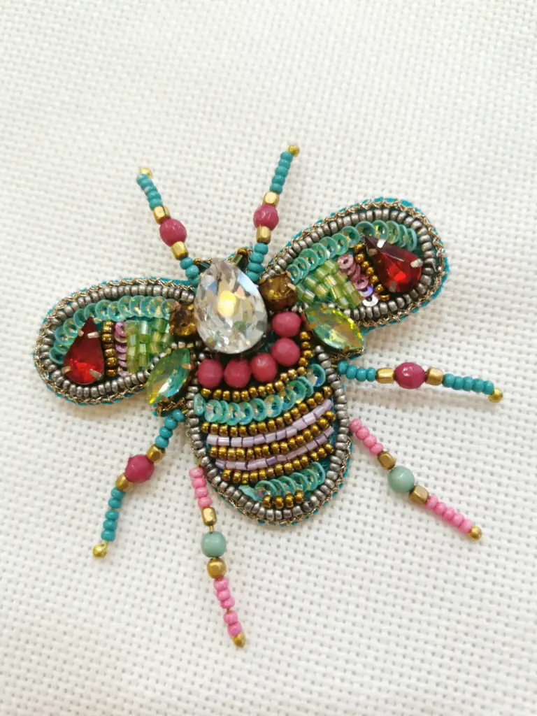 BROCHE DODI INSECTE TURQUOISE