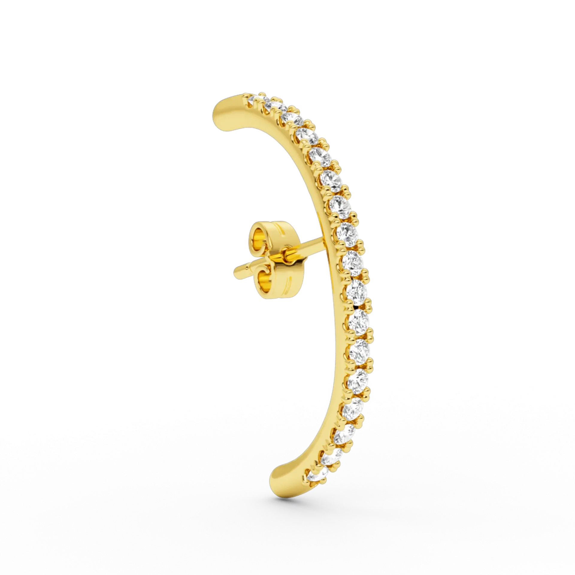 BOUCLE LONG DIAMOND HUG EARSTUD OR