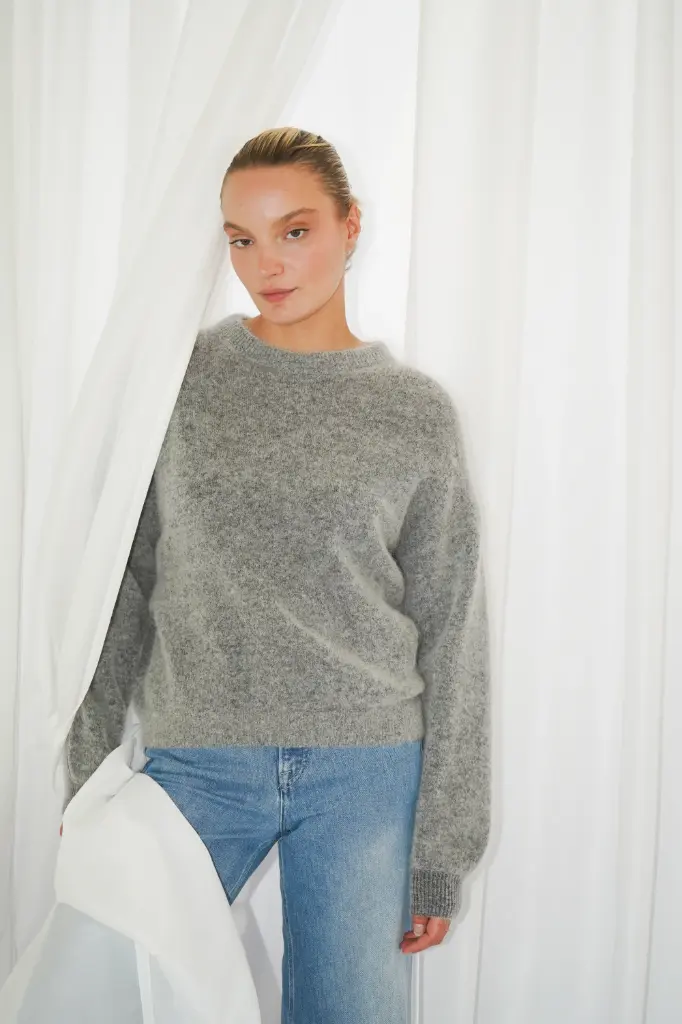 PULL THORNTON gris fonce chine