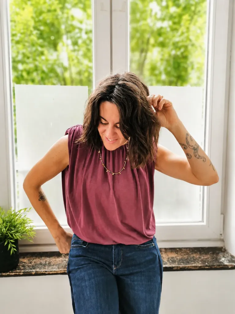 BLOUSE CORINTO AUBERGINE