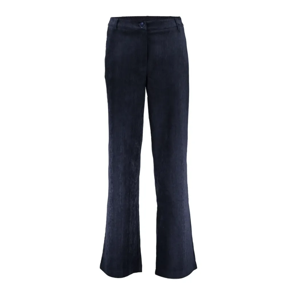 PANTALON VELOUR CHEVRONS MARINE