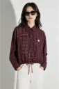 CHEMISE CLIO BOXY à carreaux bordeaux fabriquée en Italie