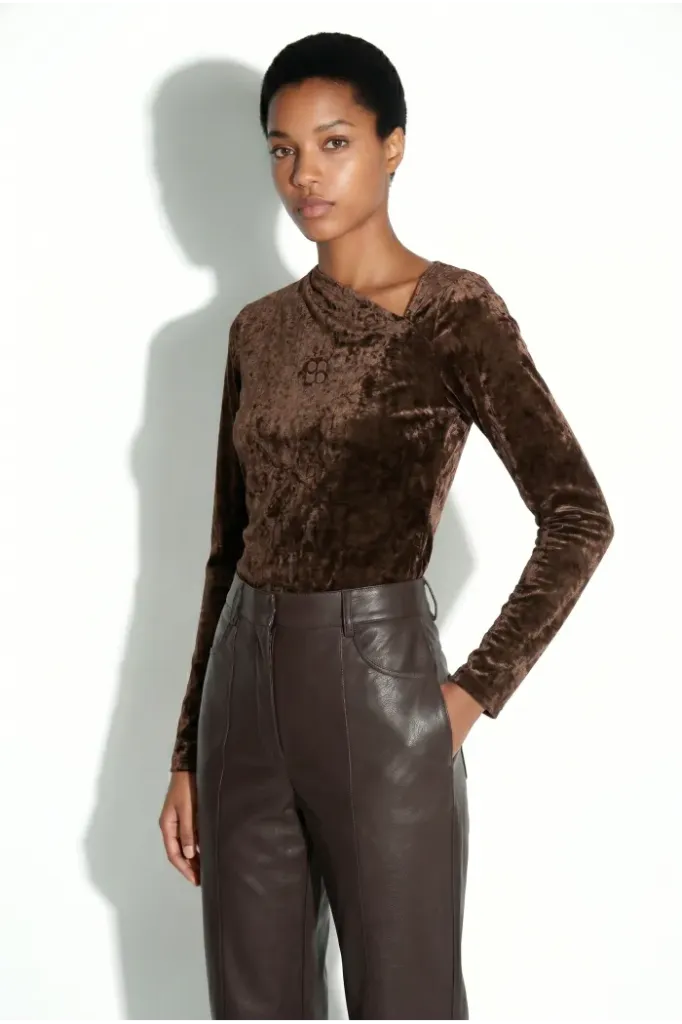 BLOUSE LYRA VELVET choco