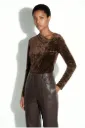 BLOUSE LYRA VELVET choco