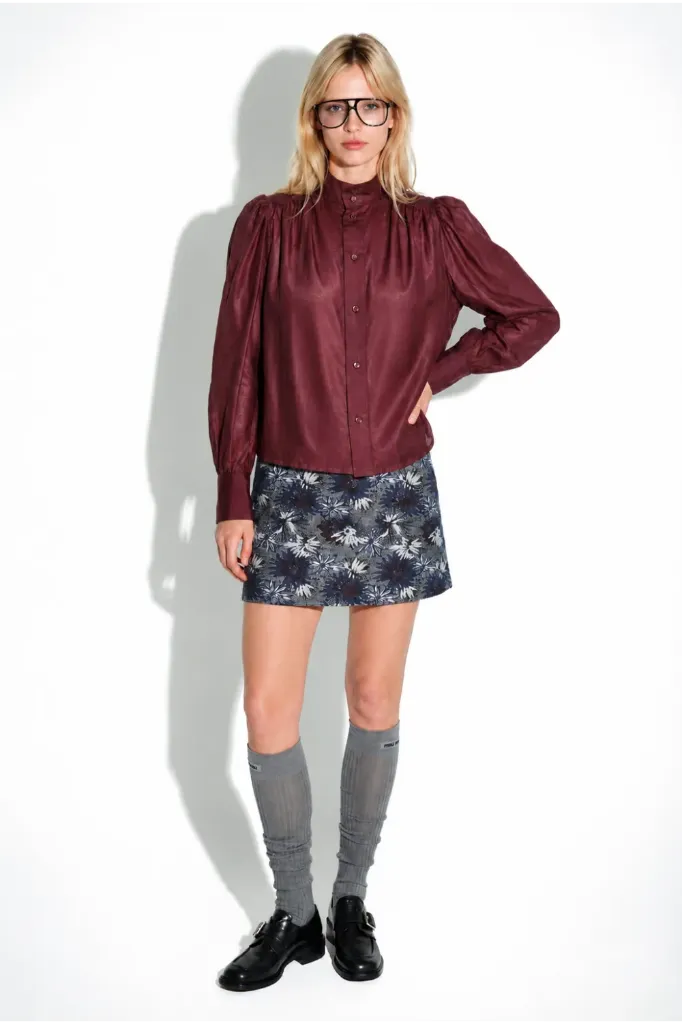 CHEMISE ANAIS voile bordeaux
