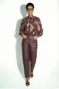 PANTALON RAYA SIMILI bordeaux
