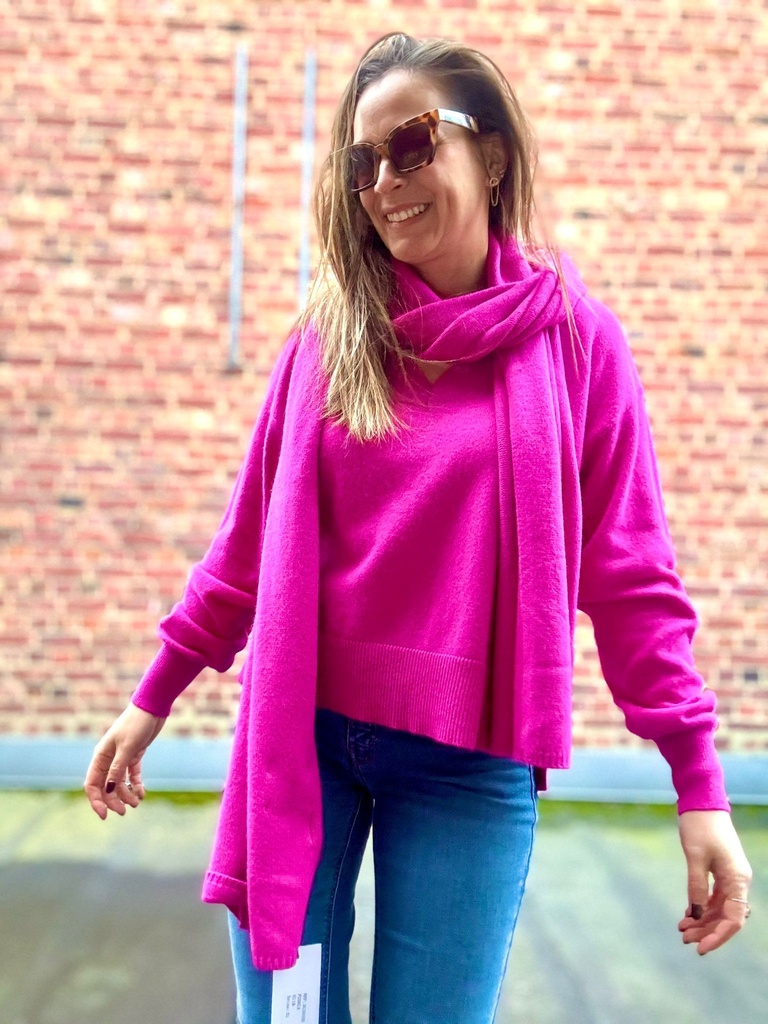 PULL COL V  FUSCHIA TWINS