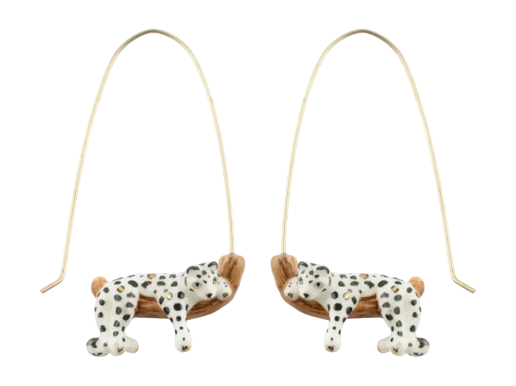 [J888] BOUCLES D'OREILLES SLEEPING LEOPARD
