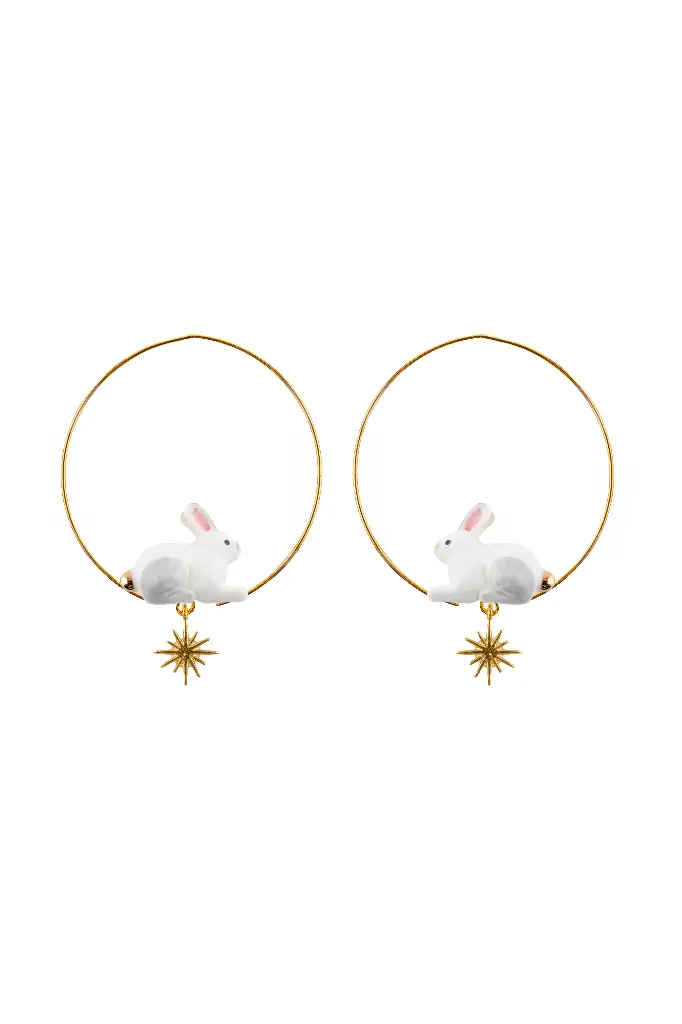 [J824] BOUCLES D'OREILLES POLAR HARE