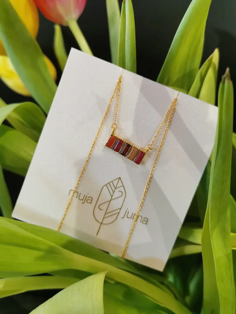 [3635-GB-10] COLLIER CINNABAR III AGATE ROUGE