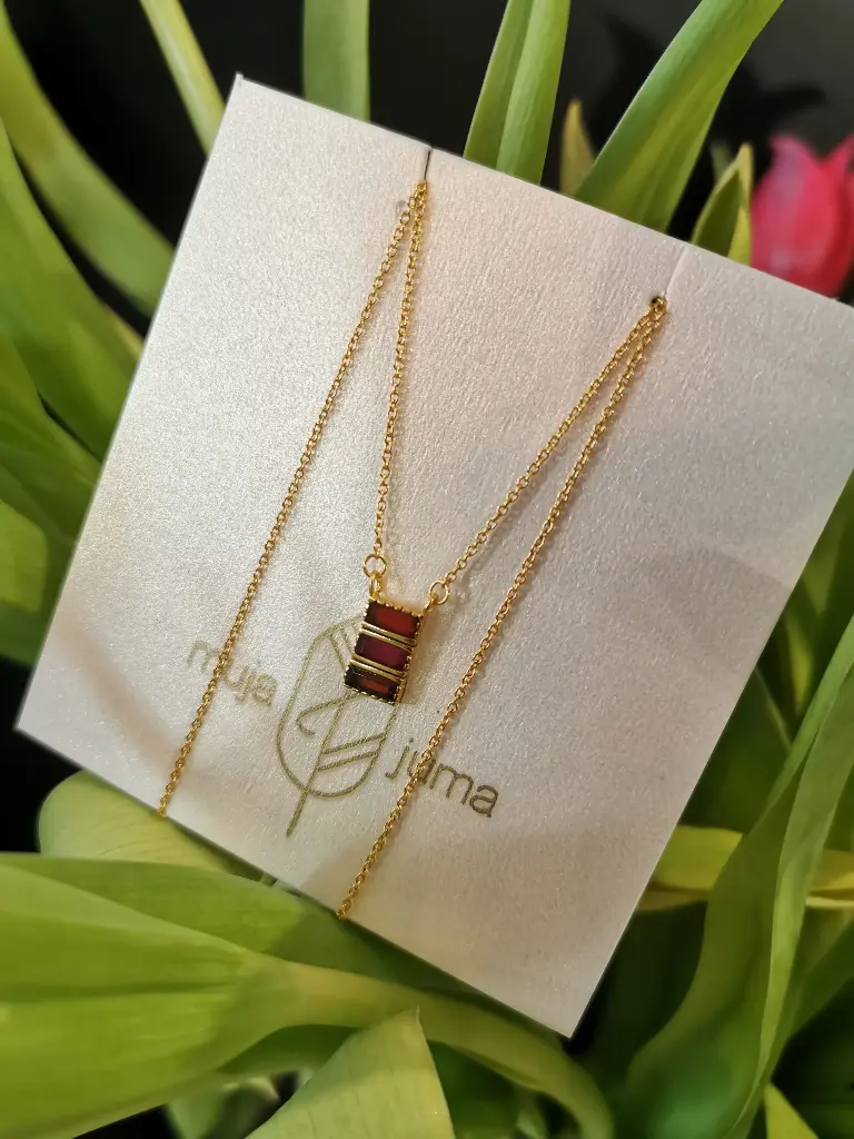 COLLIER CINNABAR II AGATE ROUGE 