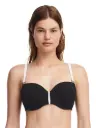 HAUT BIKINI BANDEAU NOIR ET BLANC