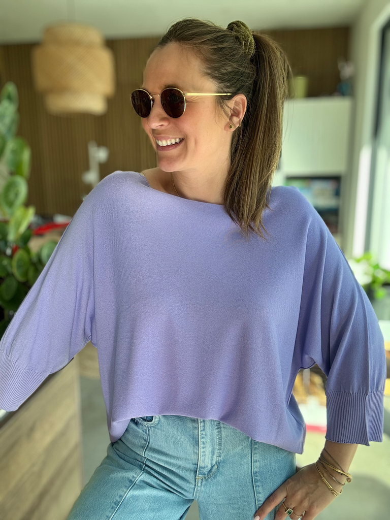 PULL ETE COL BATEAU MAUVE