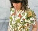 BLOUSE  JUNGLE VERTE/BRUNE 