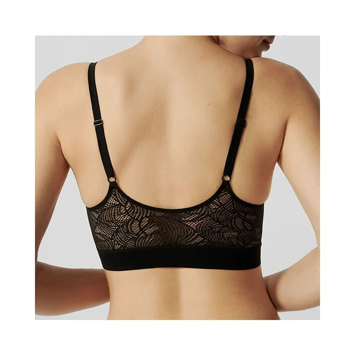 SOFT STRECH BRALETTE NOIR AVEC DENTELLE DOS