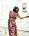 ROBE DOS NU FLOWER PURPLE
