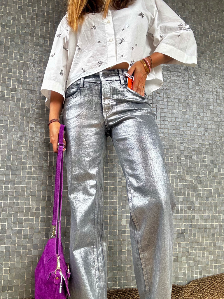 JEANS DREAM WIDE ARGENT