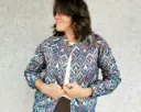 VESTE BOMBER PRINT BLUE