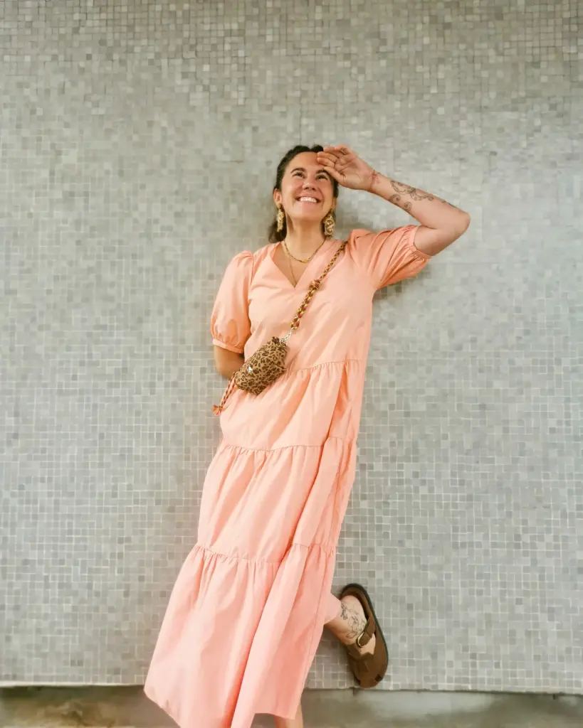 ROBE POPELINE NETTI SAUMON