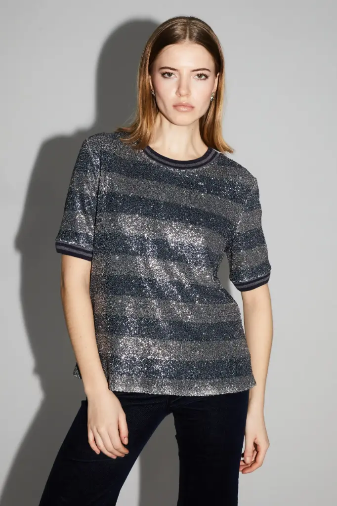 BLOUSE PAILLETTES RAYURES
