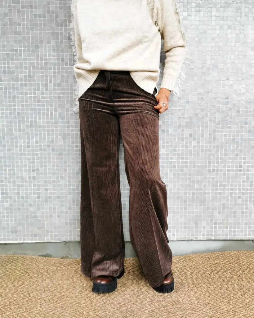 PANTALON VELOURS CHOCOLAT  