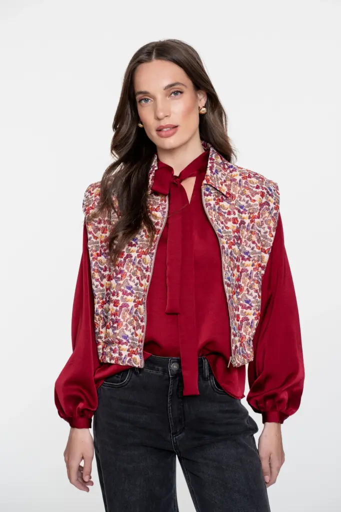 VESTE CROPPED SANS MANCHE MULTI 