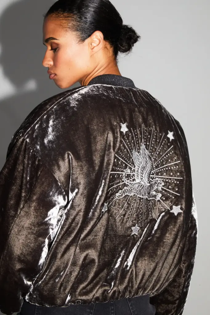 BOMBER VELVET GRIS