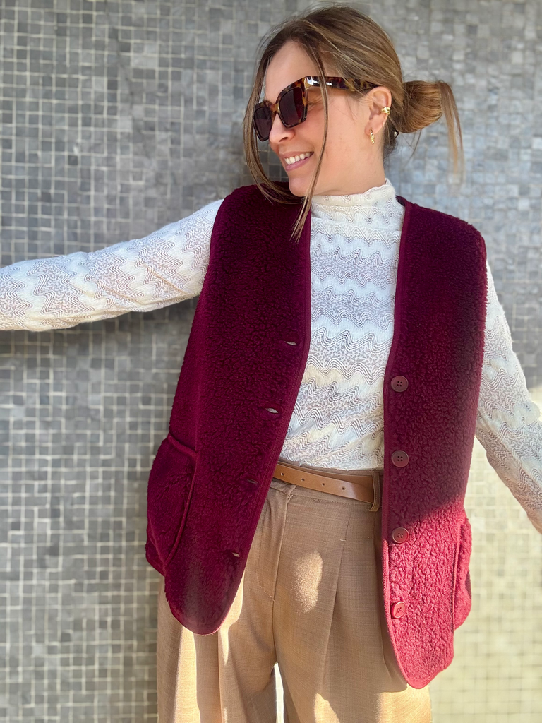 VESTE SANS MANCHES LINCOLN BORDEAU