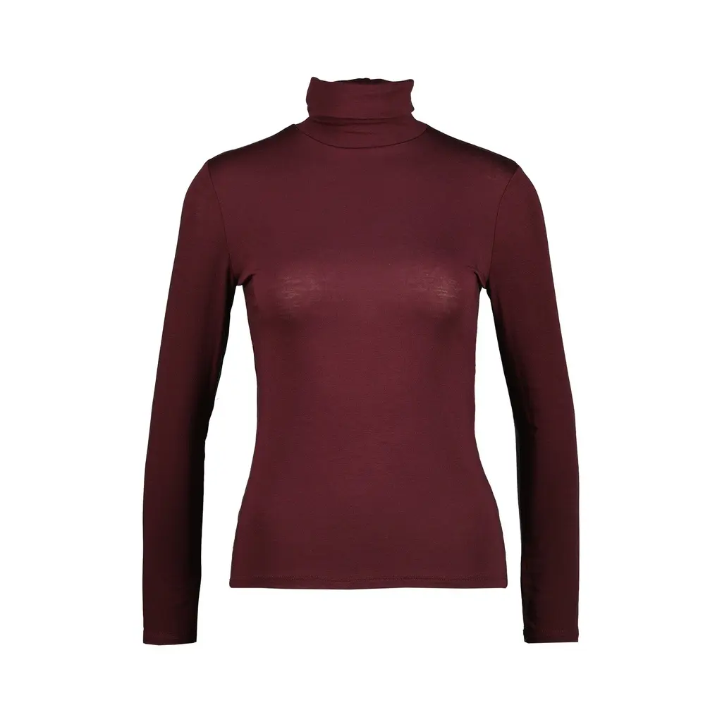 T-SHIRT COL ROULE GLENDALE BORDEAUX