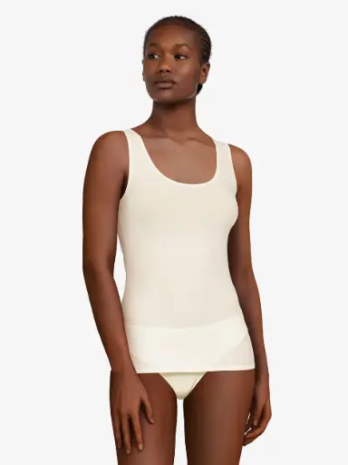 [C26460] TOP BRETELLES LARGES ECRU SOFTSTRETCH