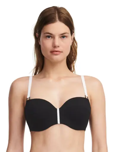 HAUT BIKINI BANDEAU NOIR ET BLANC