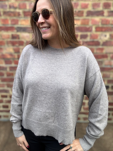 PULL COL ROND GRIS TWINS