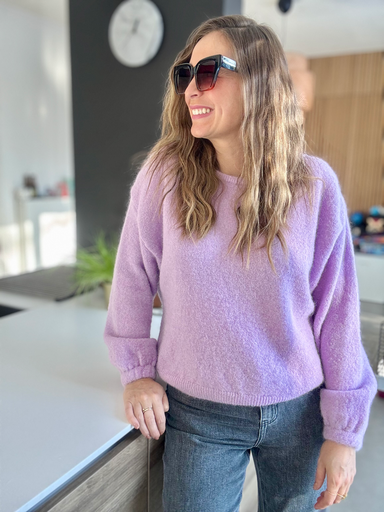 PULL TWINS COL BATEAU LILA 22220  