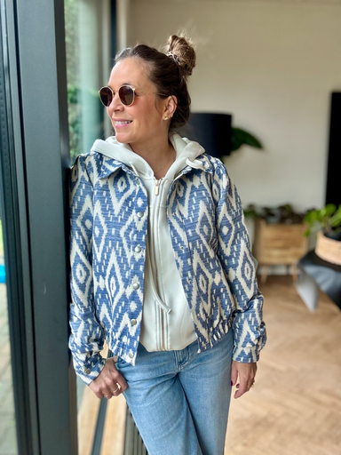 BOMBER ECRU/BLEU