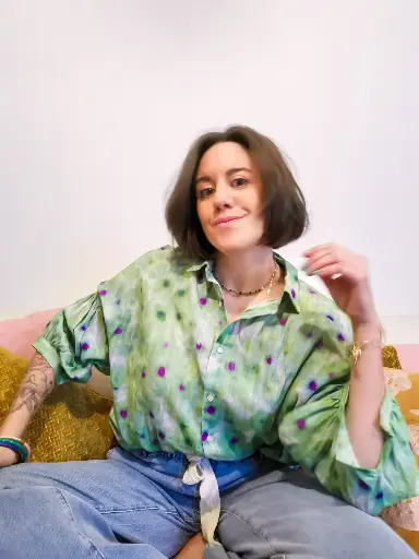 BLOUSE JUNGLE GREEN/PURPLE