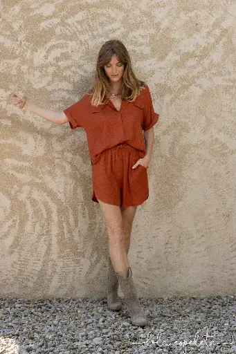 CHEMISIER TERRACOTTA 